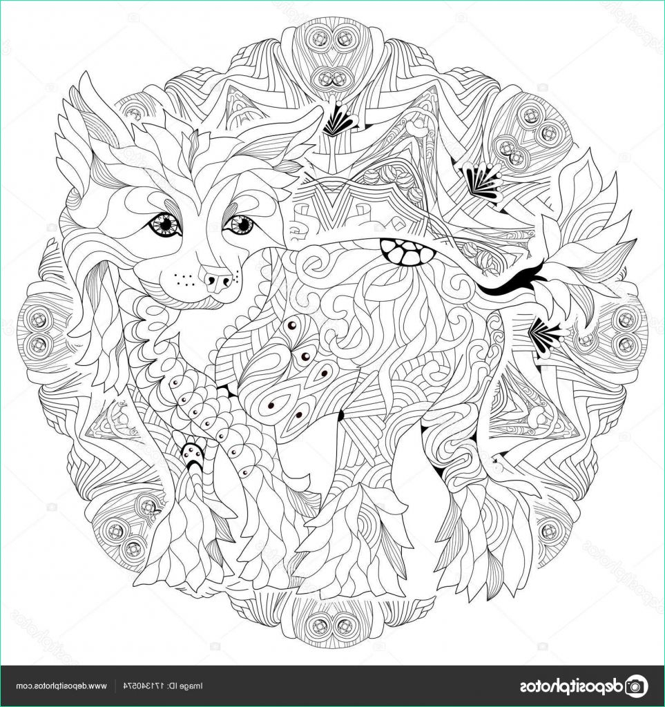 12 Nouveau De Coloriage Chien Mandala Photos - Coloriage intérieur Mandala Chien 