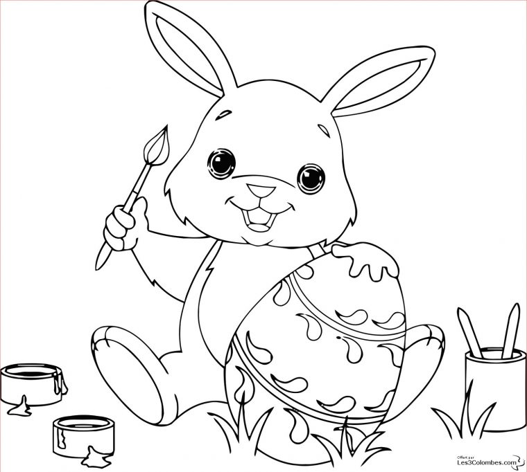 12 Remarquable Coloriage De Lapin De Paques Gallery serapportantà Coloriage Paques