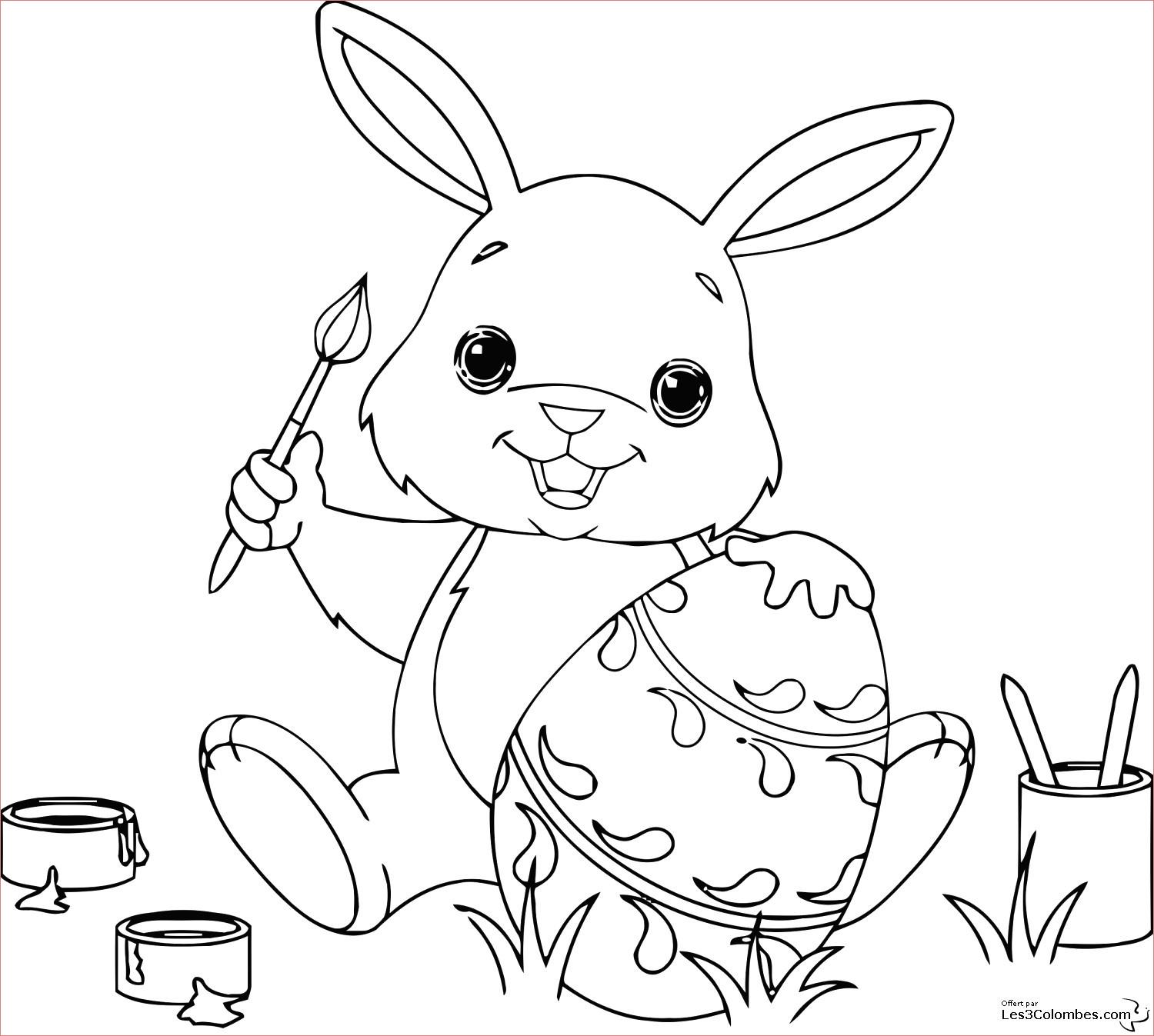 12 Remarquable Coloriage De Lapin De Paques Gallery serapportantà Coloriage Paques 