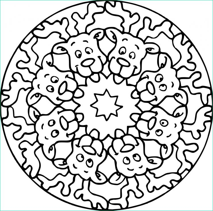 15 Beau De Mandala De Chien Galerie - Coloriage : Coloriage intérieur Mandala De Chien 