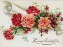 1949 Heureux Anniversaire - Fleurs : Oeillets - M.d. Série intérieur Fleur Pour Anniversaire Gratuite