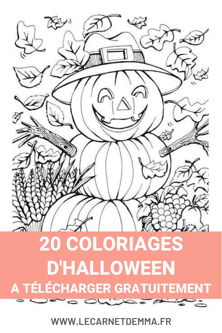 20 Coloriages D'Halloween À Imprimer - Le Carnet D'Emma intérieur Coloriage Halloween À Imprimer