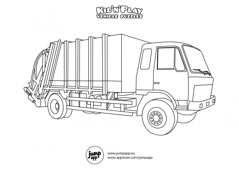 23 Dessins De Coloriage Camion Poubelle À Imprimer Sur avec Coloriage De Camion