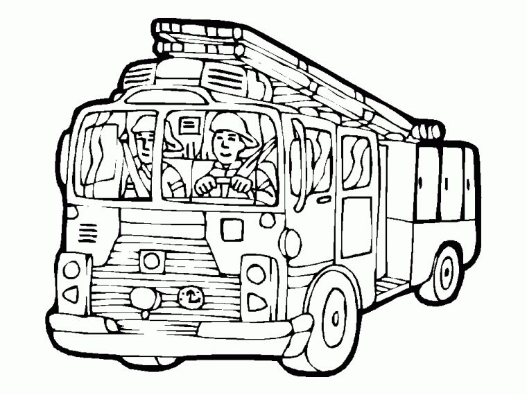 31 Dessins De Coloriage Camion Pompier À Imprimer Sur avec Camion De Pompier A Colorier