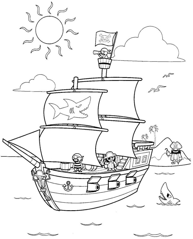 33 Dessins De Coloriage Bateau Pirate À Imprimer Sur encequiconcerne Dessin De Bateau À Colorier