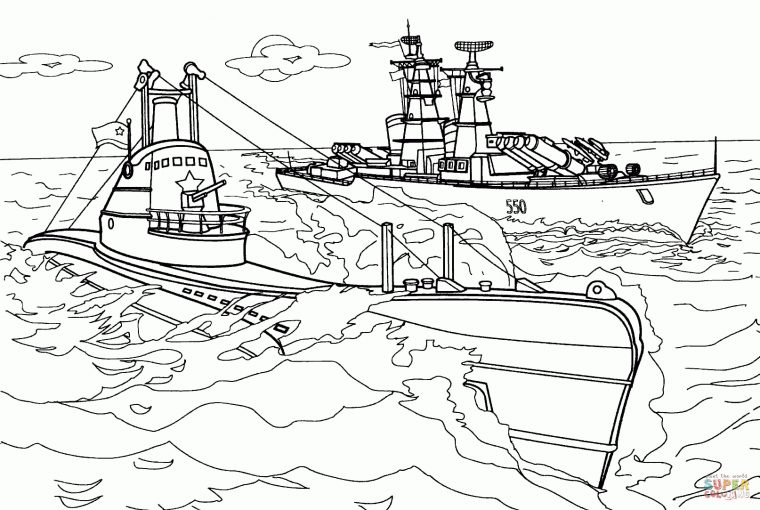 34 Dessins De Coloriage Bateau De Guerre À Imprimer Sur destiné Dessin De Bateau