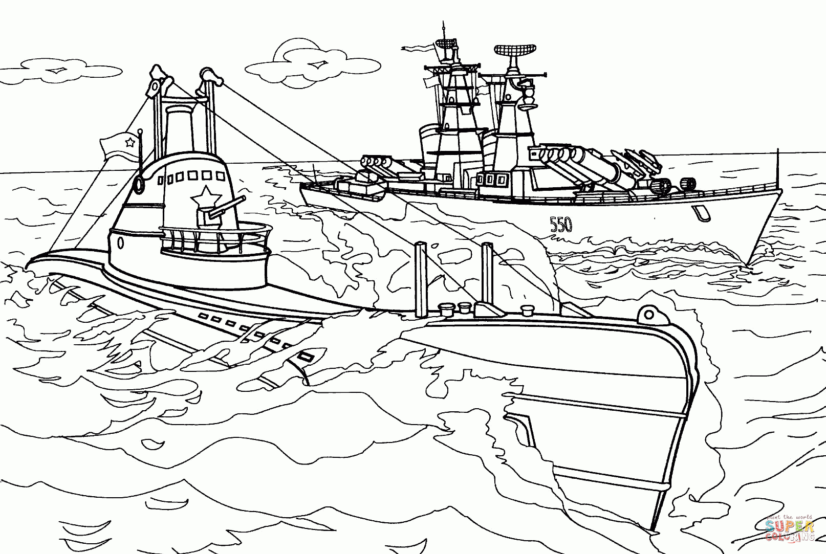 34 Dessins De Coloriage Bateau De Guerre À Imprimer Sur destiné Dessin De Bateau 