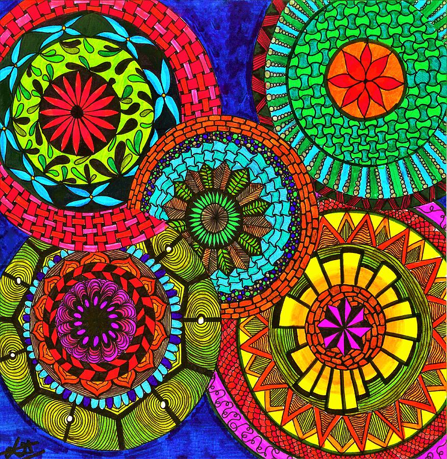 5 Colorful Mandalas Drawing By Drishti Gupta encequiconcerne Mandalas