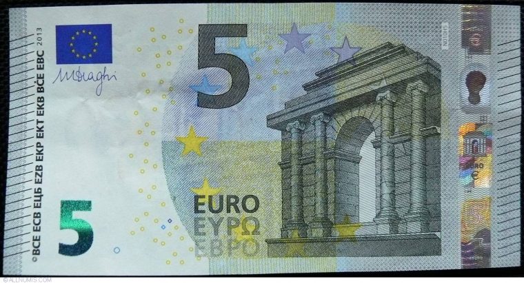 5 Euro 2013 – N, 2013 Issue – 5 Euro (Signature Mario pour Billet De 5 A Imprimer