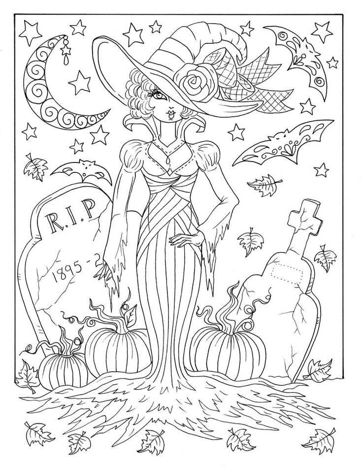 5 Pages Magiques Sorcières Halloween Magique Coloriage pour Coloriage Halloween 