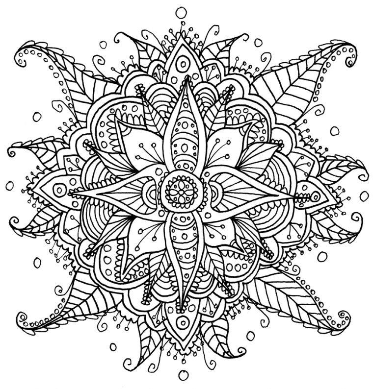 57 Dessins De Coloriage Mandalas Fleurs À Imprimer Sur serapportantà Dessin Mandala