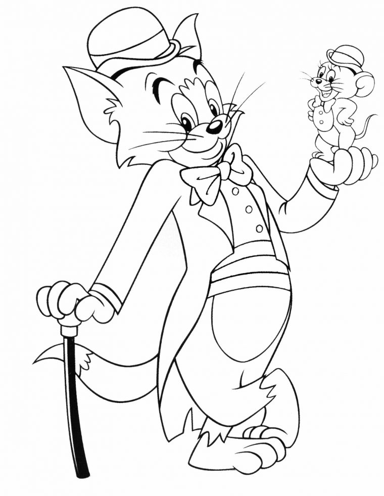 74 Dessins De Coloriage Tom Et Jerry À Imprimer Sur intérieur Tom Et Jerry Coloriage