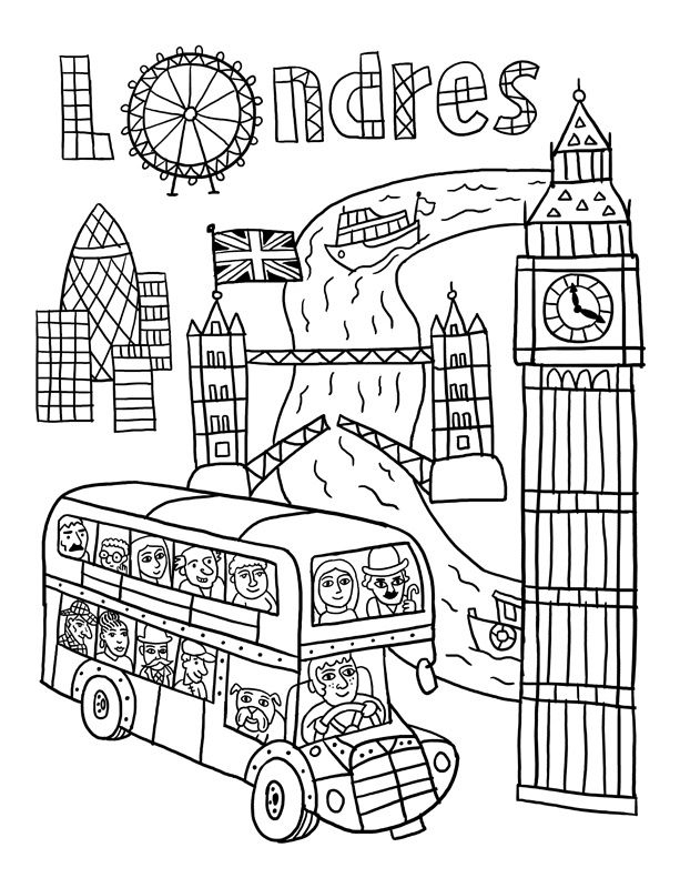 8 Extraordinaire Coloriage Londre Images  Coloriage serapportantà Coloriage Ville 