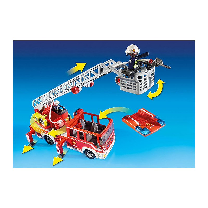 9463 Camion De Pompiers Avec Échelle Pivotante Playmobil tout Playmobil Camion Pompier Grande Echelle 
