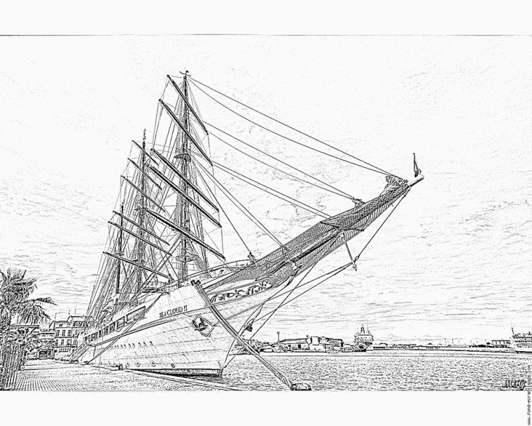 96 Dessins De Coloriage Voilier Gratuit À Imprimer serapportantà Coloriage Bateau À Imprimer Gratuit