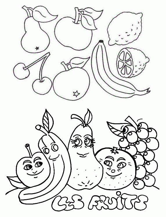 99 Dessins De Coloriage Fruits Et Légumes Maternelle À destiné Fruits Coloriage 