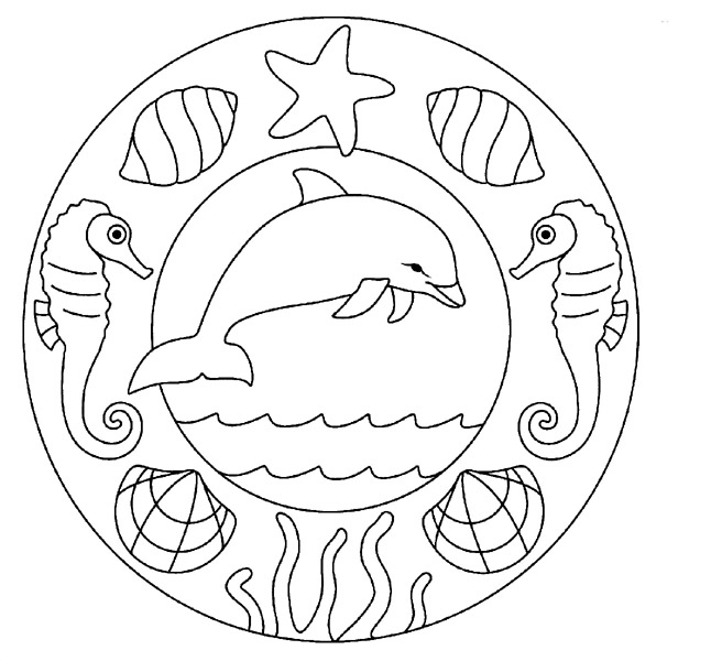 A Dauphins Coloriage Mandala avec Mandala Dauphin 