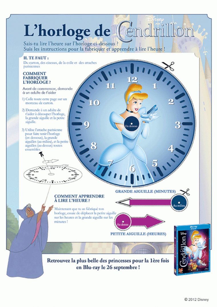 Activité Bricolage Horloge De Princesse à Fiche De Bricolage A Imprimer