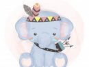 Adorable Bebé Elefante En Moda Tribal  Premium Vector # dedans Dessin Pour Bébé