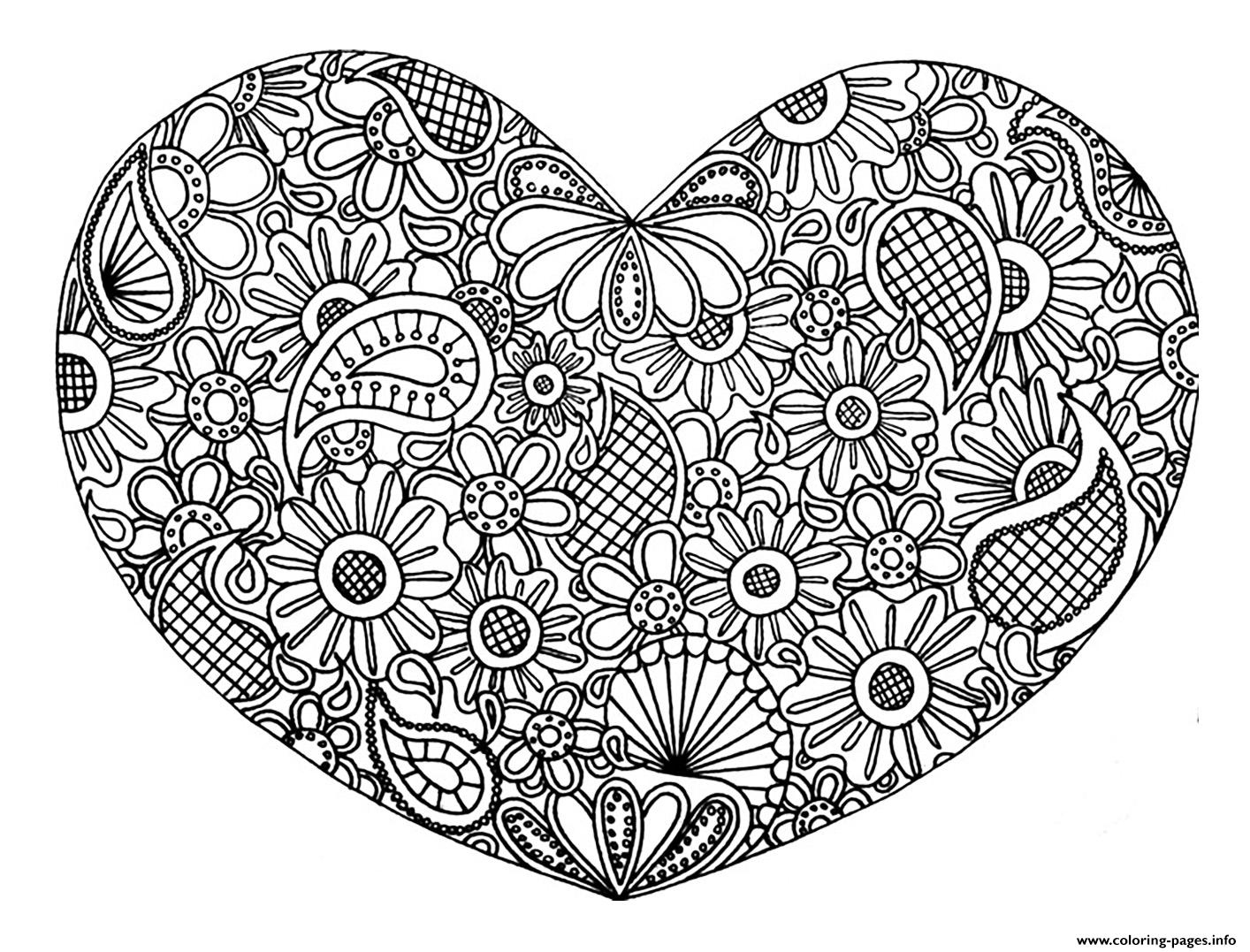 Adult Heart Mandala Fleurs Zen 2017 Coloring Pages Printable pour Mandala À Imprimer Pour Adulte