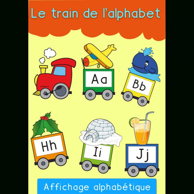 Affichage Le Train De L'Alphabet En Lettres D'Imprimerie dedans Les Alphabet