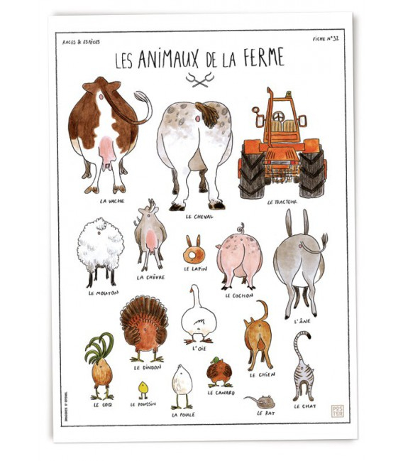 Affiche "Les Animaux De La Ferme" – Maison Images D'Épinal serapportantà Image Les Animaux De La Ferme