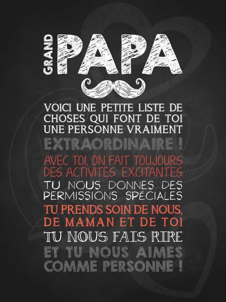 Affiches Personnalisées Fête Des Pères • La Craie Co. tout Fetes Des Grand Pere