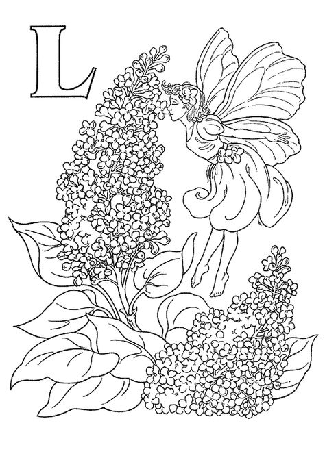 Alphabet Elfes L  Pages Coloriage De Fées, Coloriage intérieur Coloriage Elfes Et Fées 