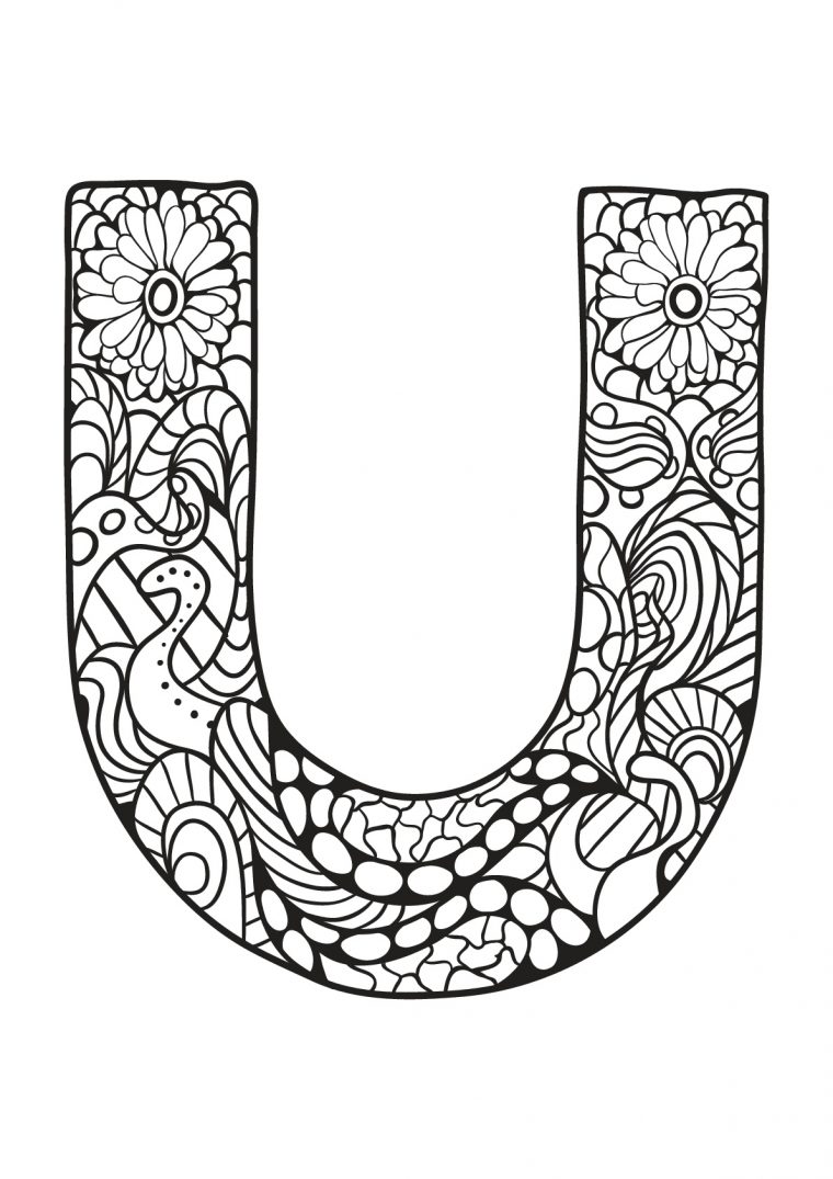 Alphabet To Print For Free : U – Alphabet Kids Coloring Pages concernant Lettres Enluminées À Colorier