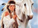 Amérindienne Et Son Cheval  Images Amérindiens intérieur Dessin Indienne