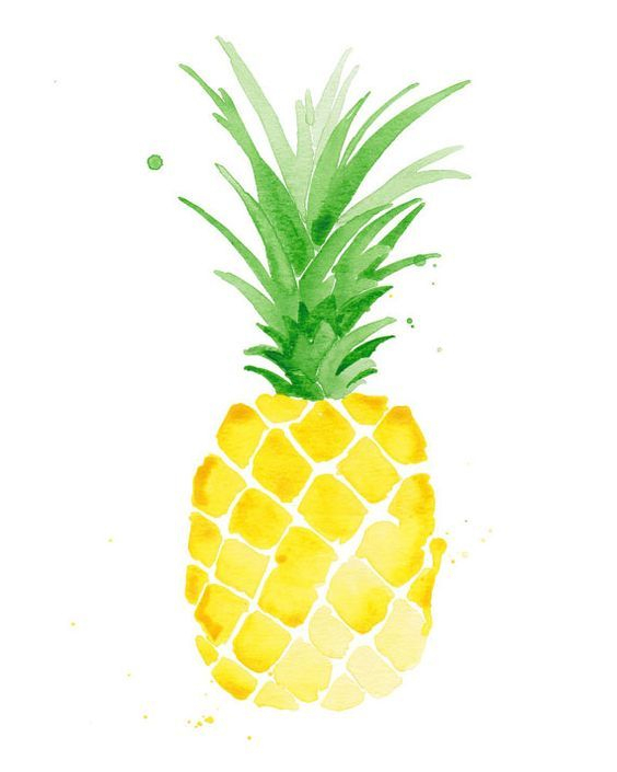 Ananas Piña Aquarelle Imprimer 8 X 10&amp;quot;  Ananas Dessin pour Dessin Ananas 