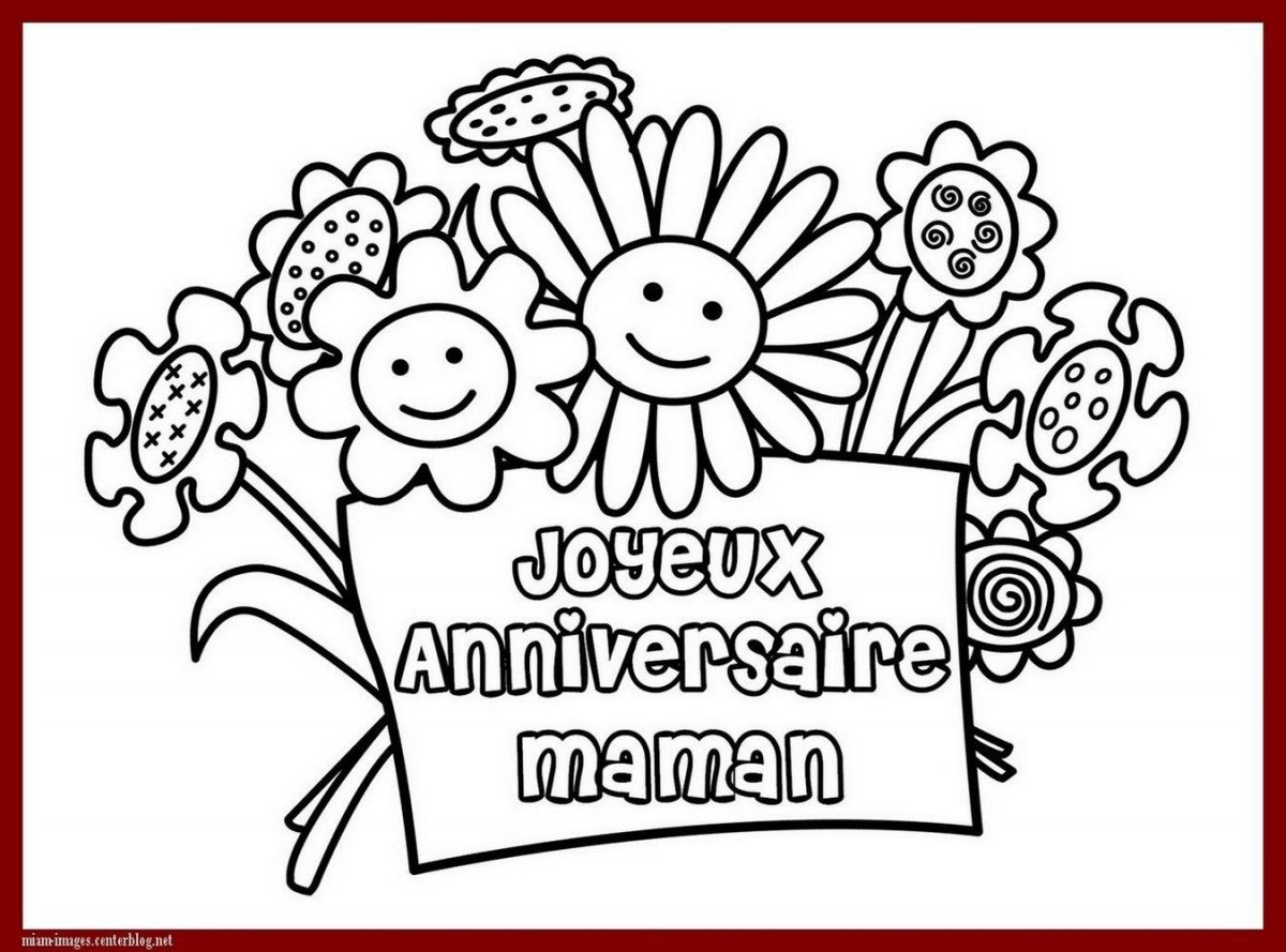 Anniversaire : Coloriage Joyeux Anniversaire Maman encequiconcerne Coloriage De Joyeux Anniversaire