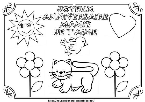 Anniversaire Mamie Coloriage Pour Gommettes, Diplôme tout Dessin Anniversaire Maman 