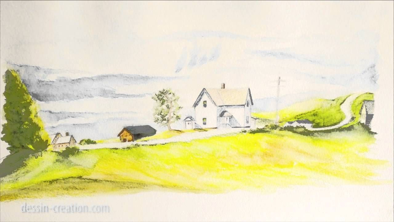 Apprendre À Dessiner Aux Crayons Aquarellables  Dessin pour Apprendre A Dessiner Des Paysages 