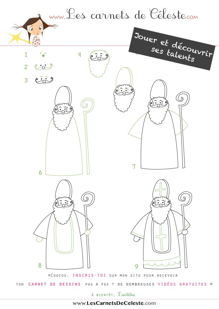 Apprendre À Dessiner Saint-Nicolas En Quelques Étapes à Apprendre Dessin