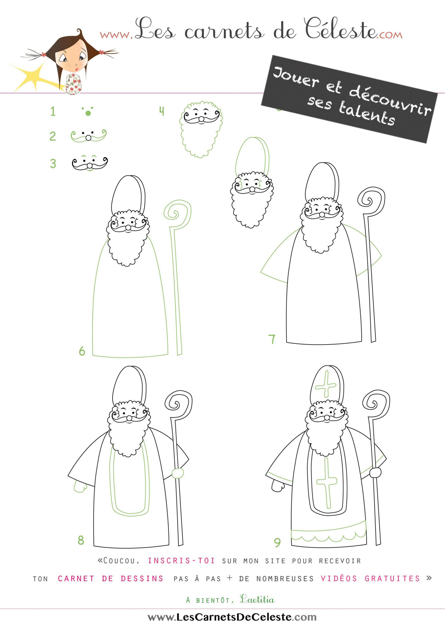 Apprendre À Dessiner Saint-Nicolas En Quelques Étapes à Apprendre Dessin 