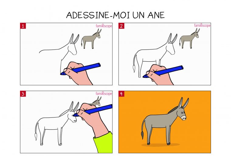 Apprendre À Dessiner Un Âne En 3 Étapes dedans Dessiner Un Dragon Étape Par Étape