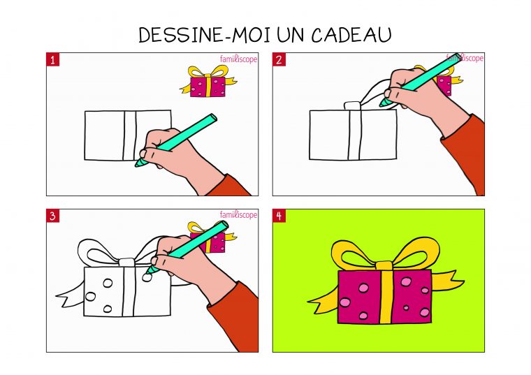 Apprendre À Dessiner Un Cadeau En 3 Étapes concernant Apprendre A Dessiner Un Coeur