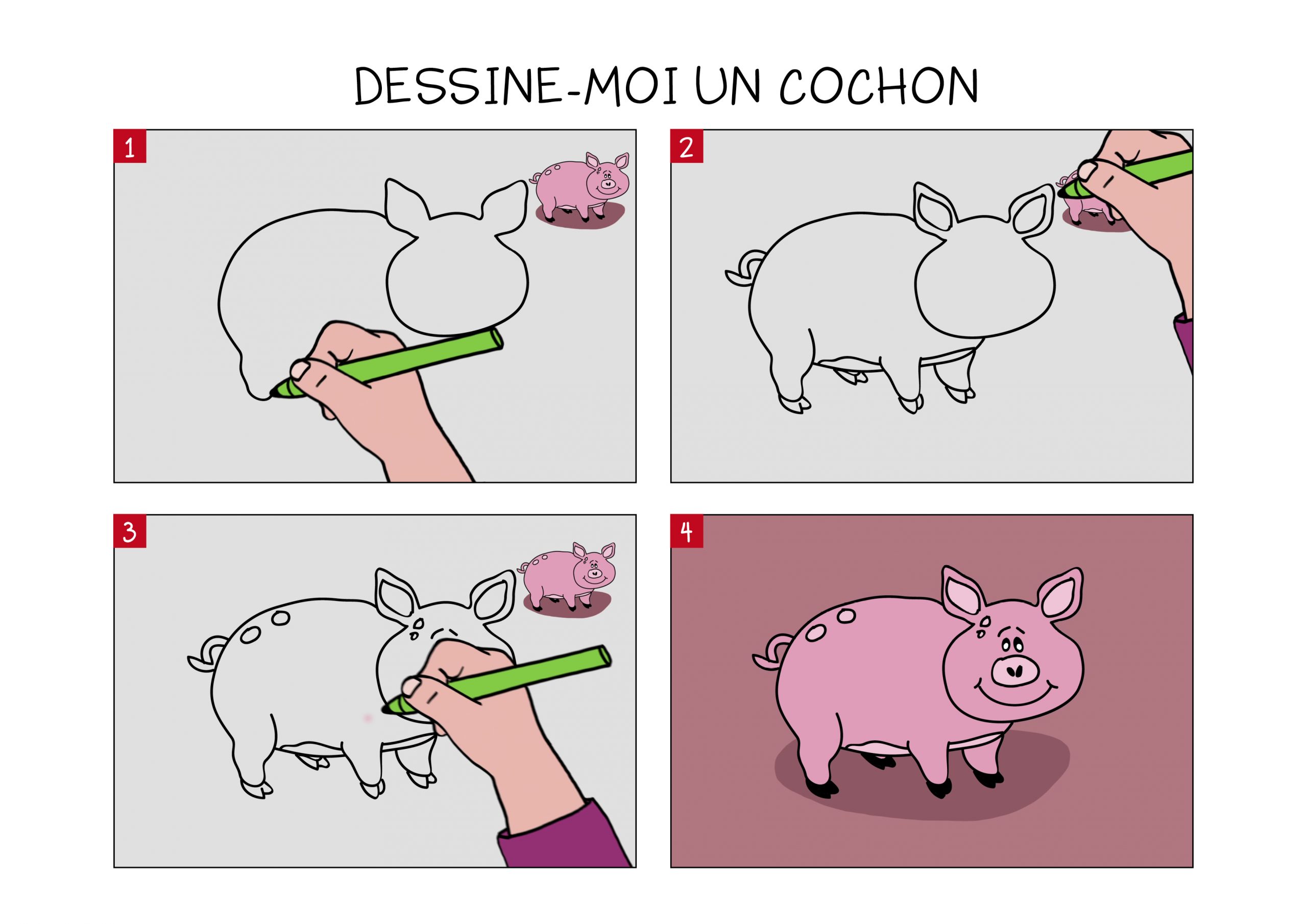 Apprendre À Dessiner Un Cochon En 3 Étapes pour Apprendre A Dessiner Un Coeur