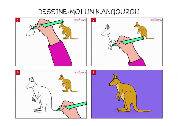 Apprendre À Dessiner Un Kangourou En 3 Étapes destiné Apprendre A Dessiner Un Coeur