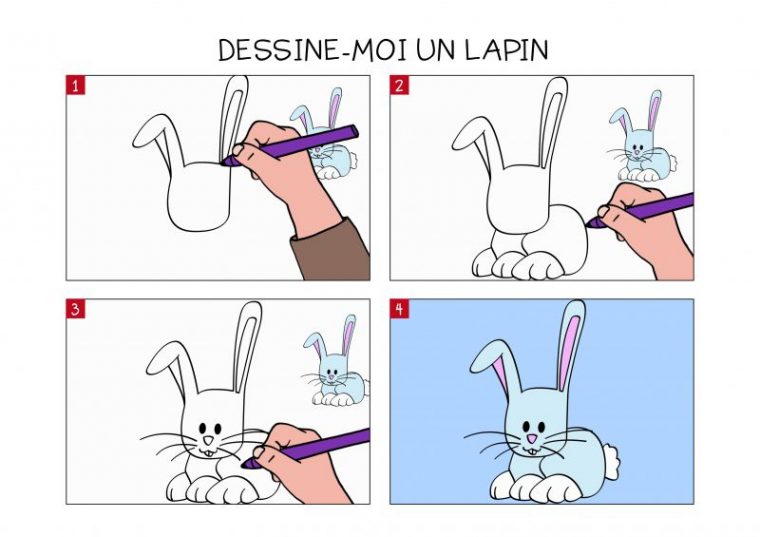 Apprendre À Dessiner Un Lapin En 3 Étapes avec Lapin Facile À Dessiner