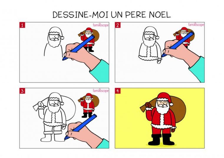 Apprendre À Dessiner Un Père Noël En 3 Étapes à Comment Dessiner Un Pere Noel