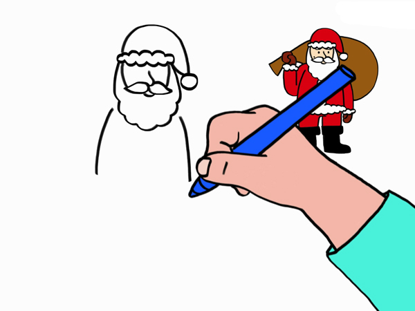 Apprendre À Dessiner Un Père Noël En 3 Étapes destiné Comment Dessiner Un Pere Noel 