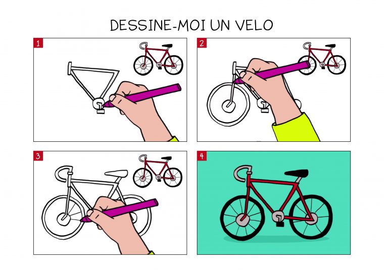 Apprendre À Dessiner Un Vélo En 3 Étapes intérieur Apprendre À Dessiner Enfant