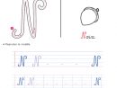 Apprendre À Écrire La Lettre N Majuscule Cursive  Fiche D destiné Alphabet En Cursive Minuscule À Imprimer