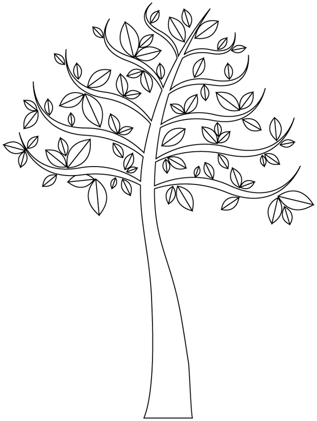 Arbre Avec Quelques Feuilles - Coloriage D'Arbres destiné Arbre A Colorier