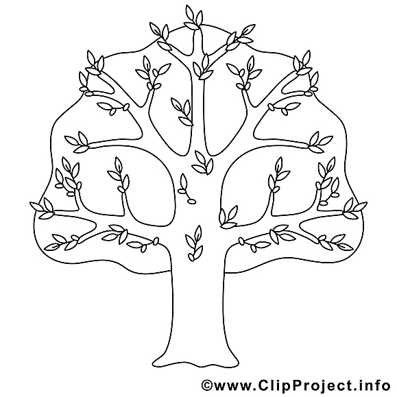 Arbre Illustration - Coloriage Printemps Cliparts intérieur Arbre Printemps Dessin 