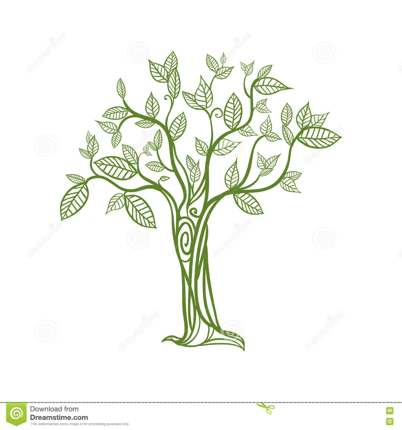 Arbre Vert De Graphisme Conception De Nature Dessin De dedans Dessin Nature 