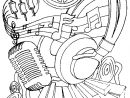 Art Therapy Coloring Page Music : Headphones And Microphone 14 intérieur Mandala Musique