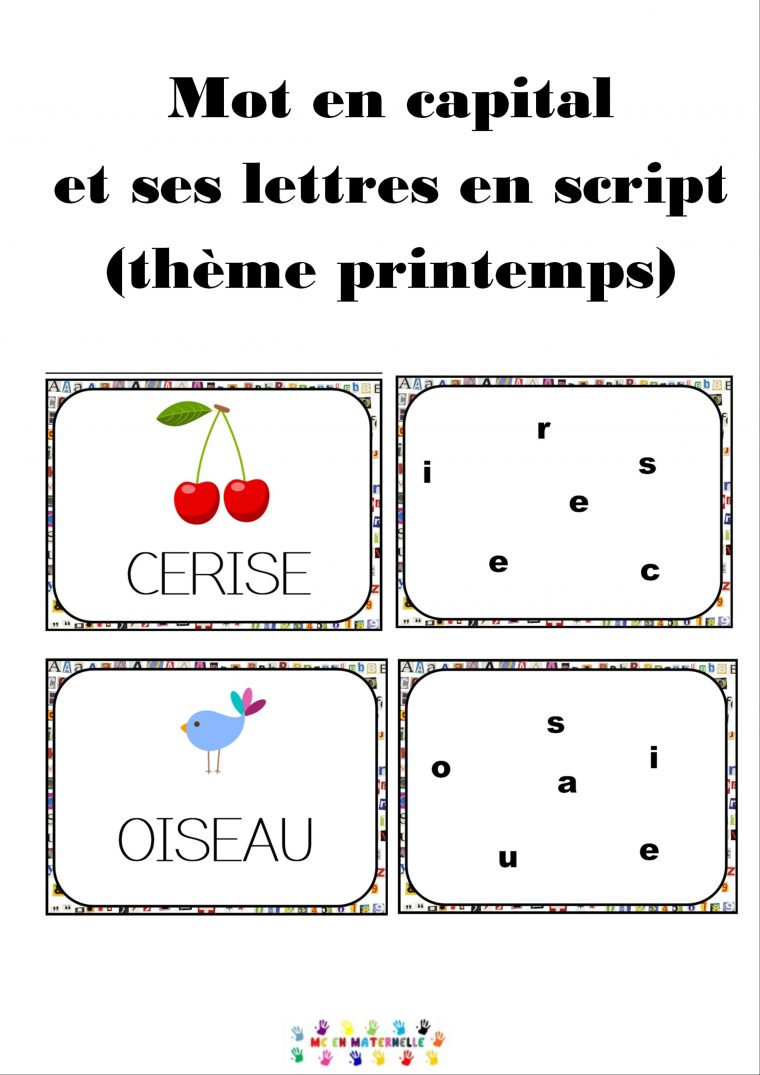 Atelier Autonome : Associer Un Mot En Capital À Ses tout Trognon Pomme Pepin Lettre Capitales